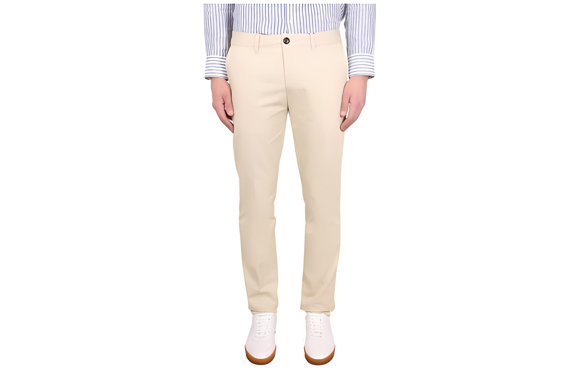 

Пуговичные детализированные брюки Slim Fit AMIPARIS, хаки