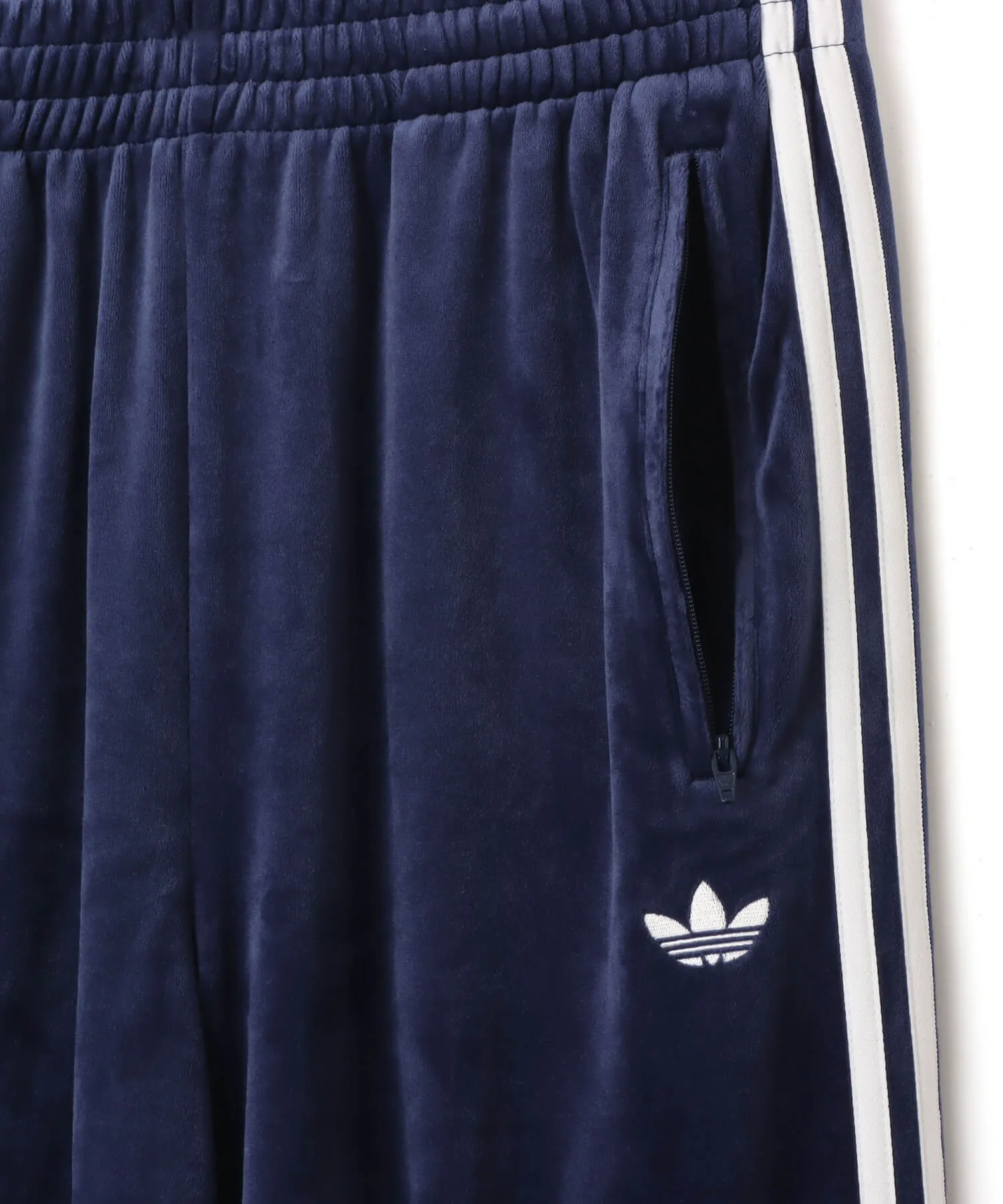 Треники из велюра Firebird TP adidas темно-синие — фото 4