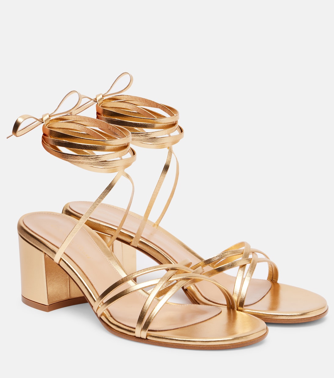 Металлизированные кожаные сандалии Gianvito Rossi, Mekong