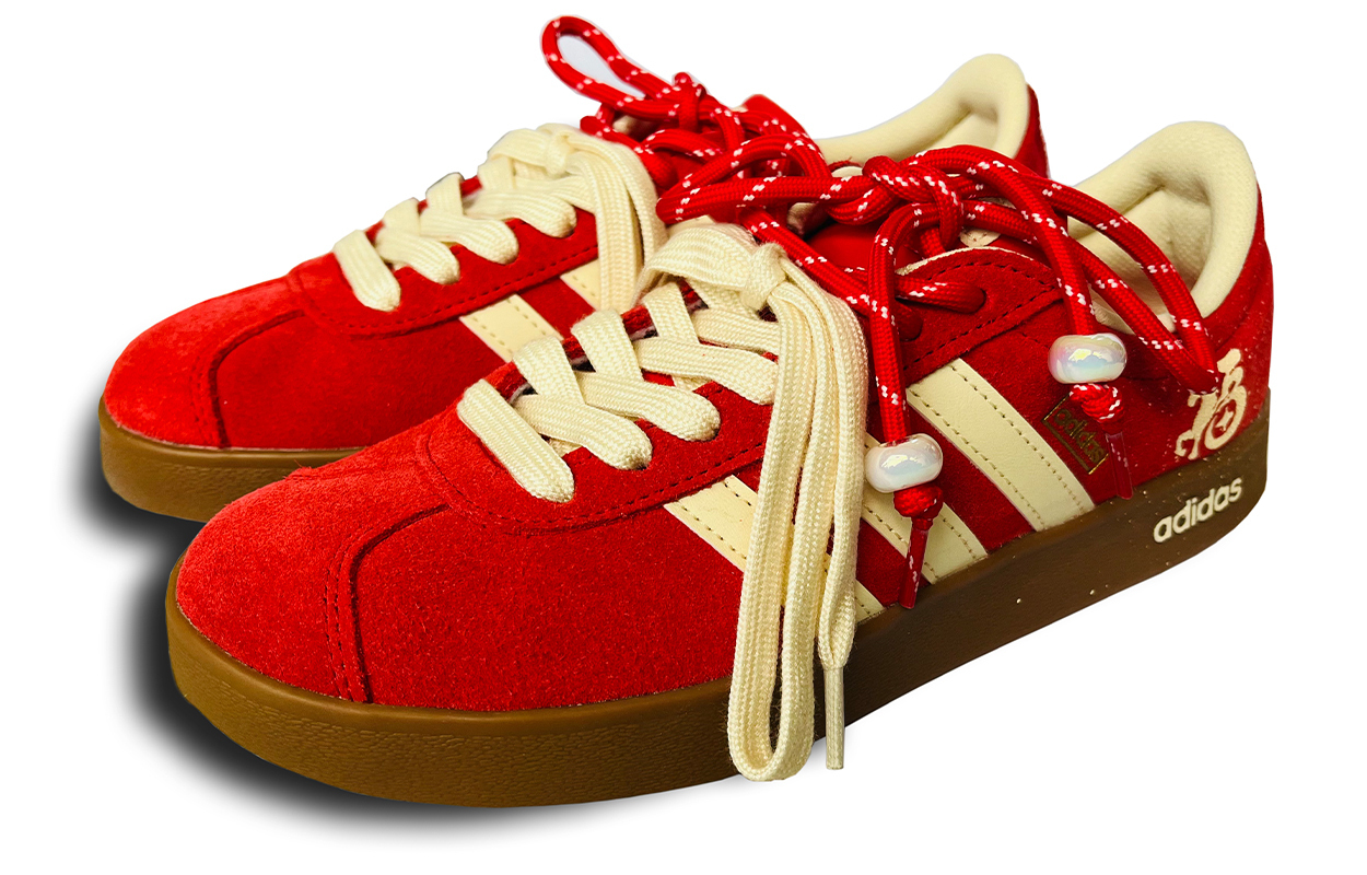 Adidas Vl Court Classic устойчивые к истиранию и скольжению низкие кроссовки для скейтбординга Unisex красные — фото 4