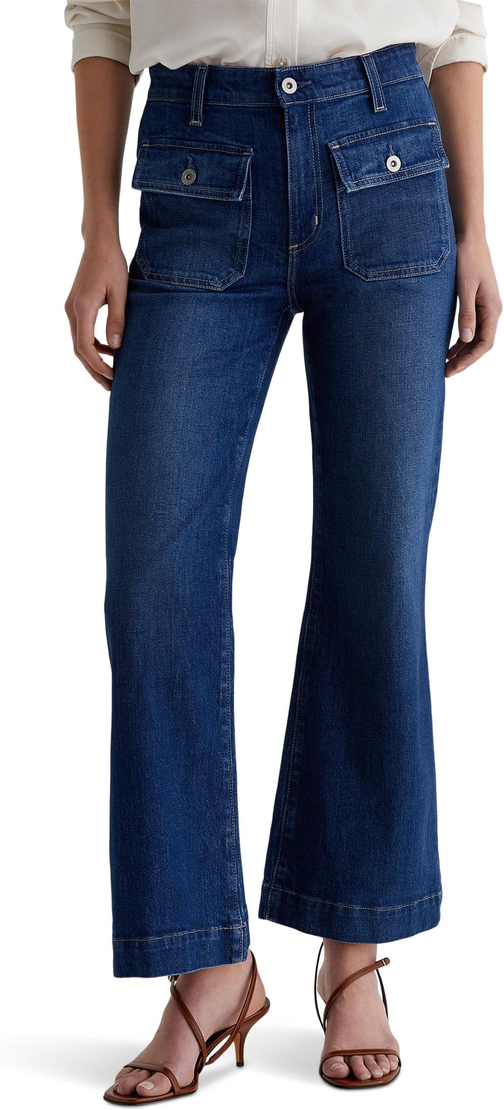 

Джинсы AG Jeans Bonnie Mid-Rise Relaxed Flare in Shallow, цвет Shallow