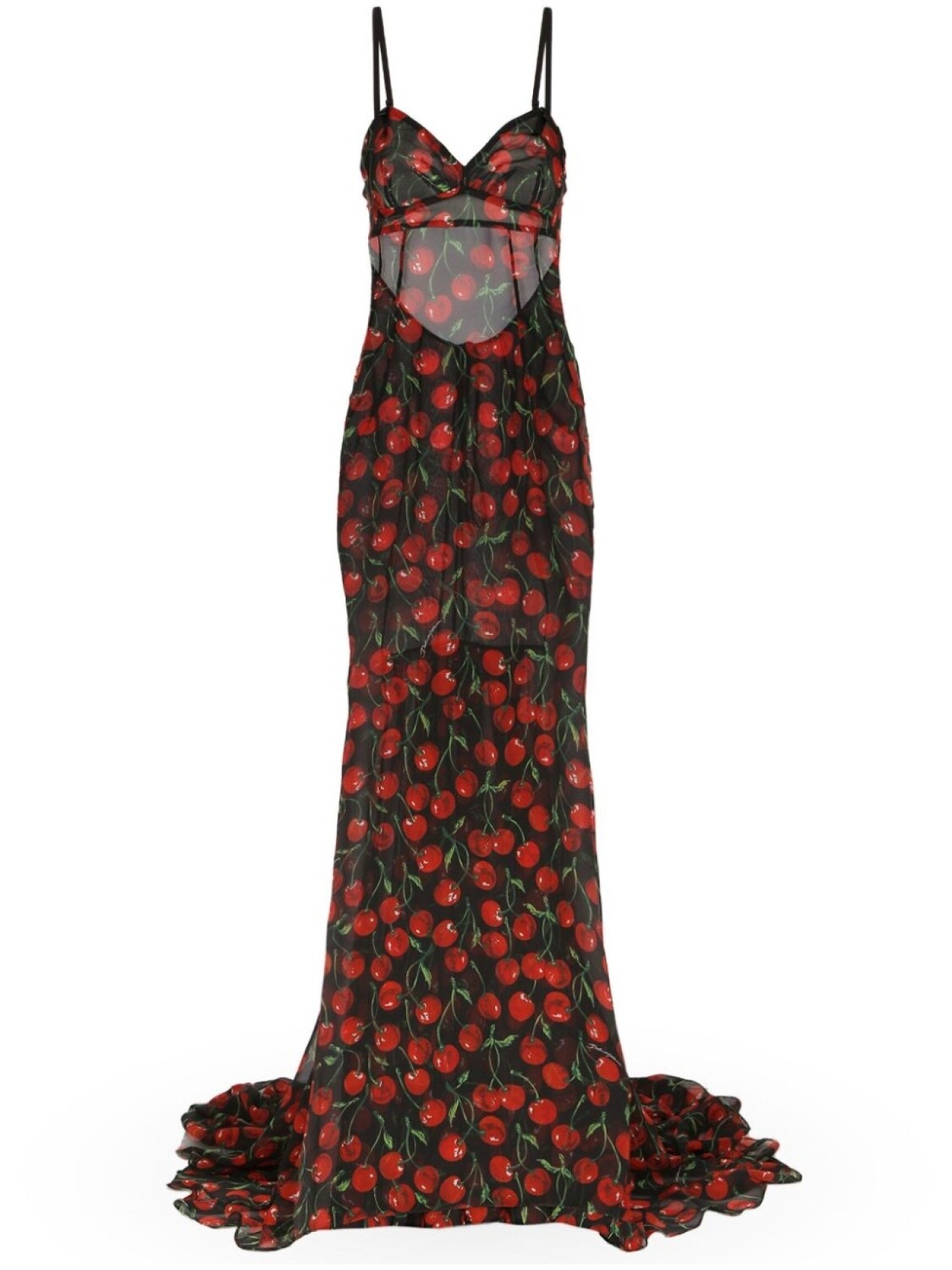 

Dolce & Gabbana платье макси с принтом, черный