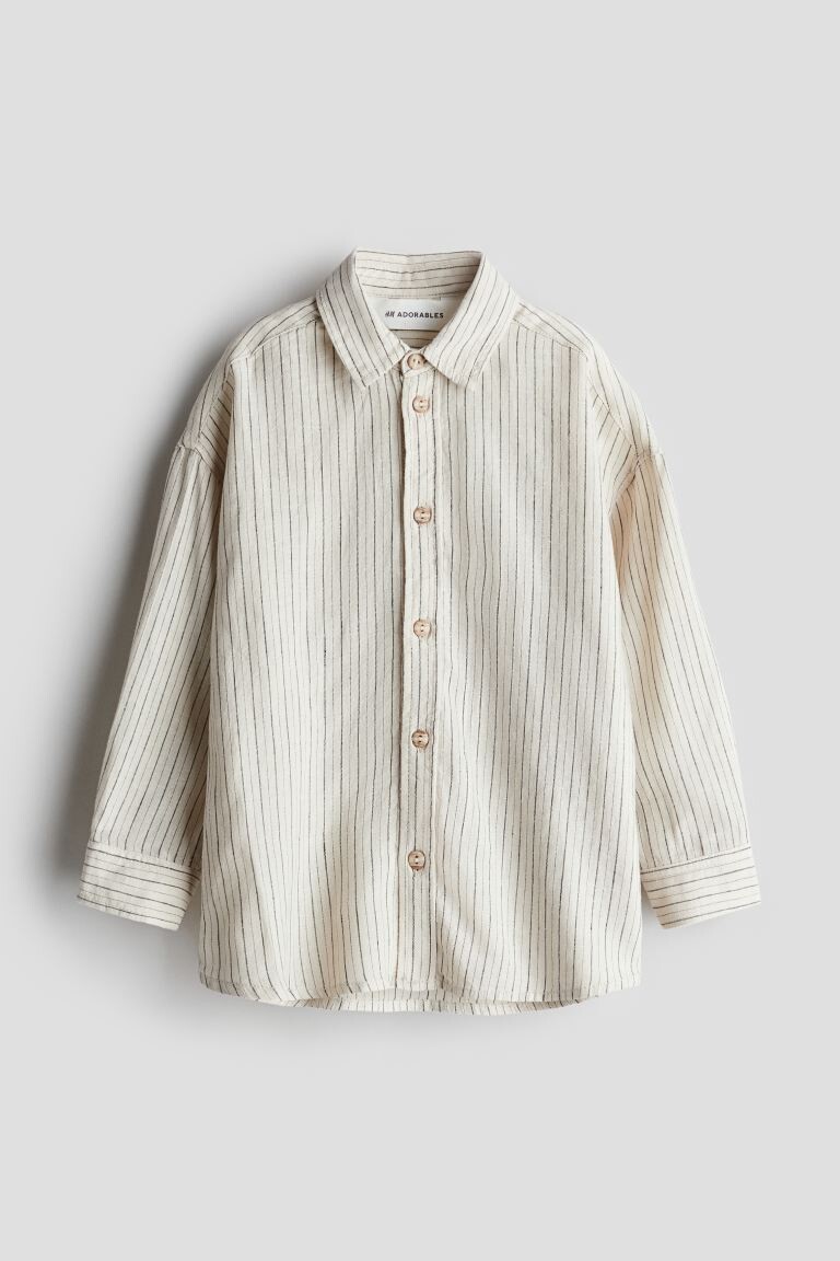 

Рубашка из смеси льна H&M, бежевый