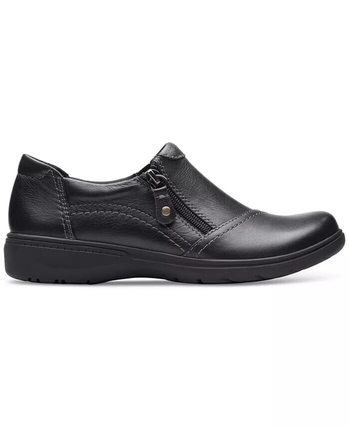 Женские туфли Carleigh Ray с закругленным носком и боковой молнией Clarks, черный — фото 2