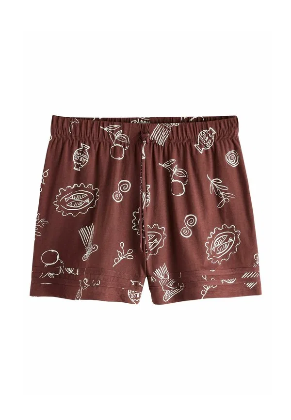 Спортивные брюки прямого кроя с поясом на завязках Next, Chocolate Brown Print