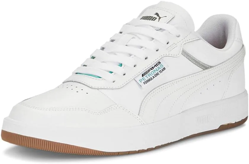 Мужские кроссовки PUMA Mercedes AMG Petronas F1 Court Ultra на шнуровке, повседневные - белые, белый — фото 2