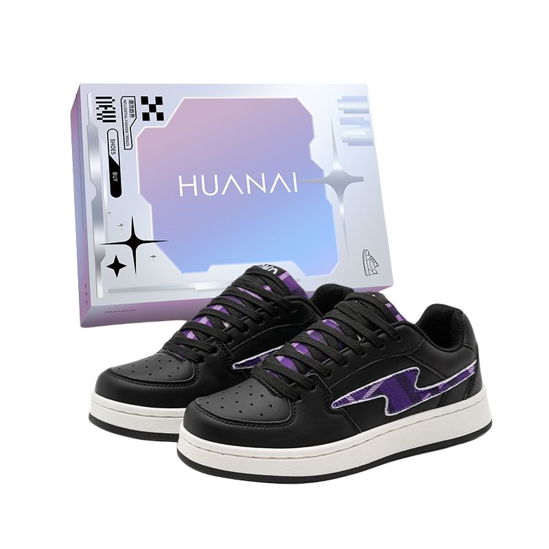 

HUANAI Низкие скейтерские кроссовки унисекс черно-фиолетовые, цвет Black Purple