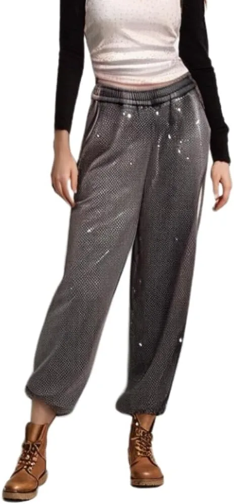 

Женские джинсы FUNSEED с камнями и эластичным поясом