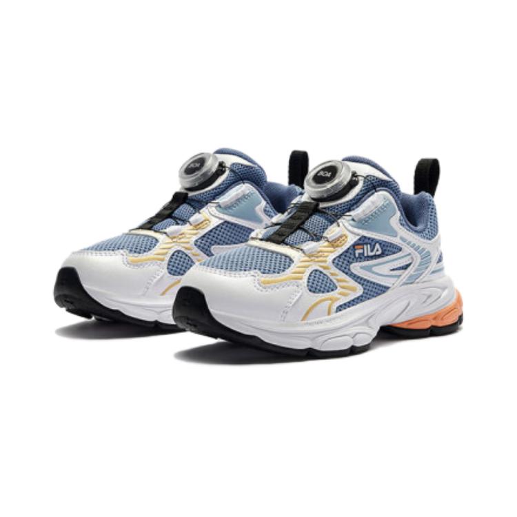 FILA KIDS Детские кроссовки BOA с низким верхом, противоскользящие, износостойкие, синие, белые, для детей 3–7 лет — фото 3