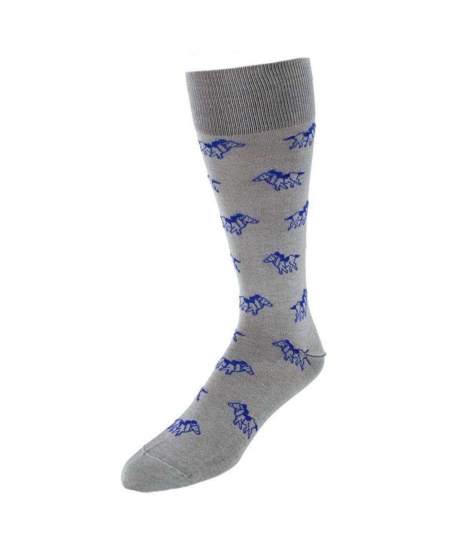 

Мужские носки средней высоты из мерсеризованного хлопка с рисунком Победитель: Жокей и лошадь (1 пара) TRAFALGAR, Grey