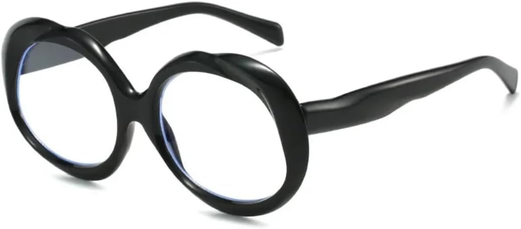 

Роскошные солнцезащитные очки большого размера для женщин и мужчин, винтажные, в стиле панк, с волнистой оправой, неровной формой, защита от УФ-излучения UV400 VFDHN, Black Clear