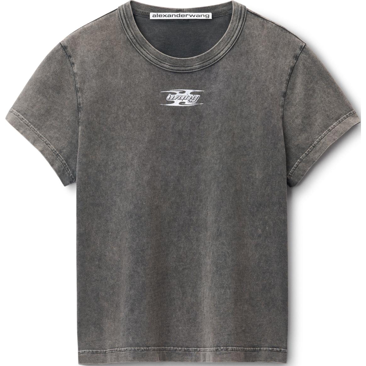

Футболка с логотипом T By Blade Shrunken Tee Washed Cedar Alexander Wang, серый
