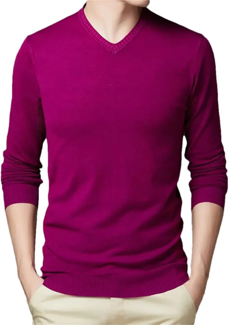 

Мужской вязаный свитер с v-образным вырезом