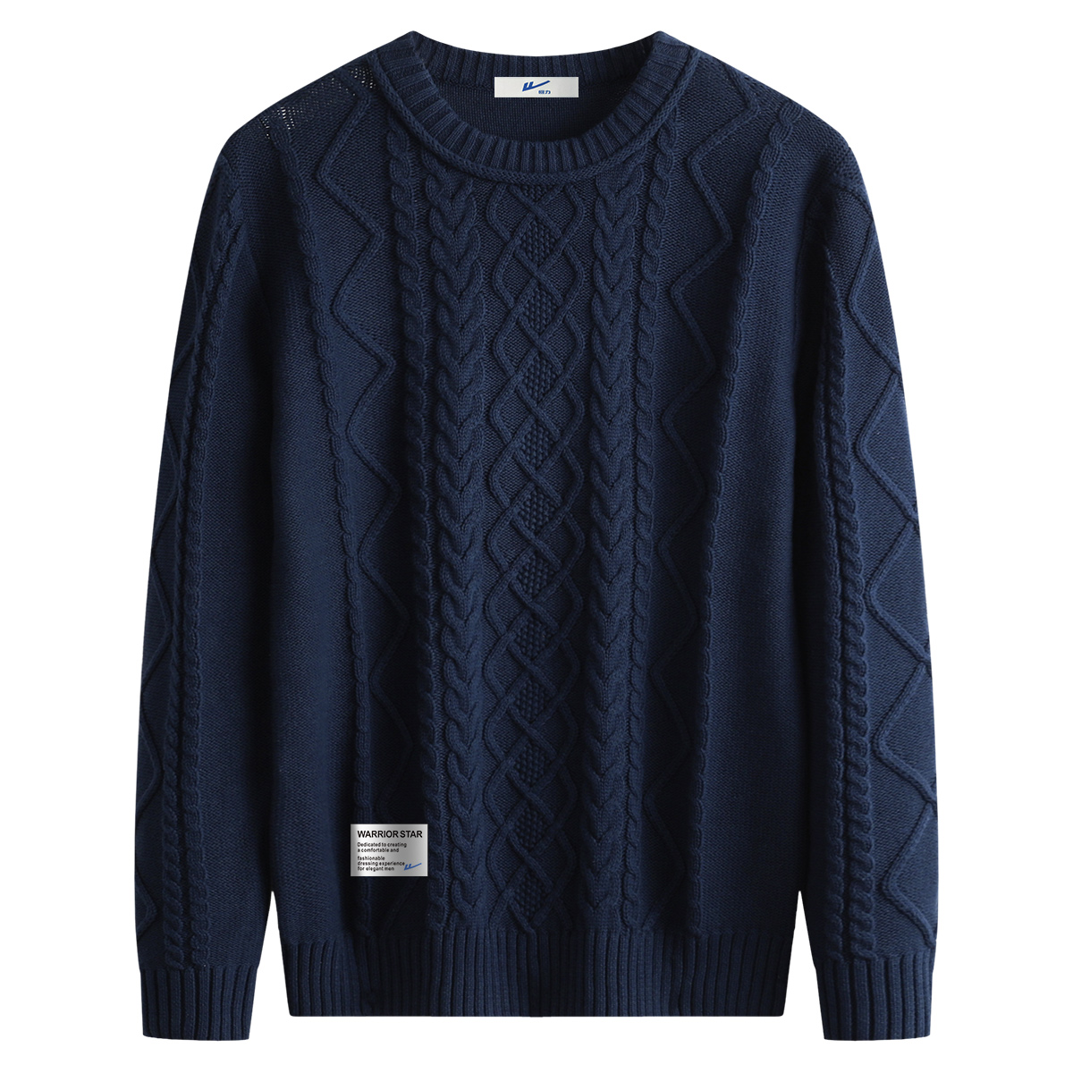 

Толстовка Unisex с воротником-гольф, утепленная и с флисовой подкладкой, асимметричная WARRIOR, синий