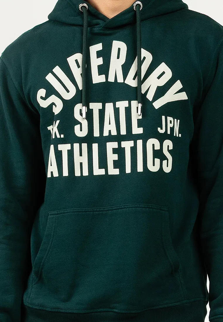 Толстовка с капюшоном, Athletic Essentials, мужская Superdry, зеленый — фото 3