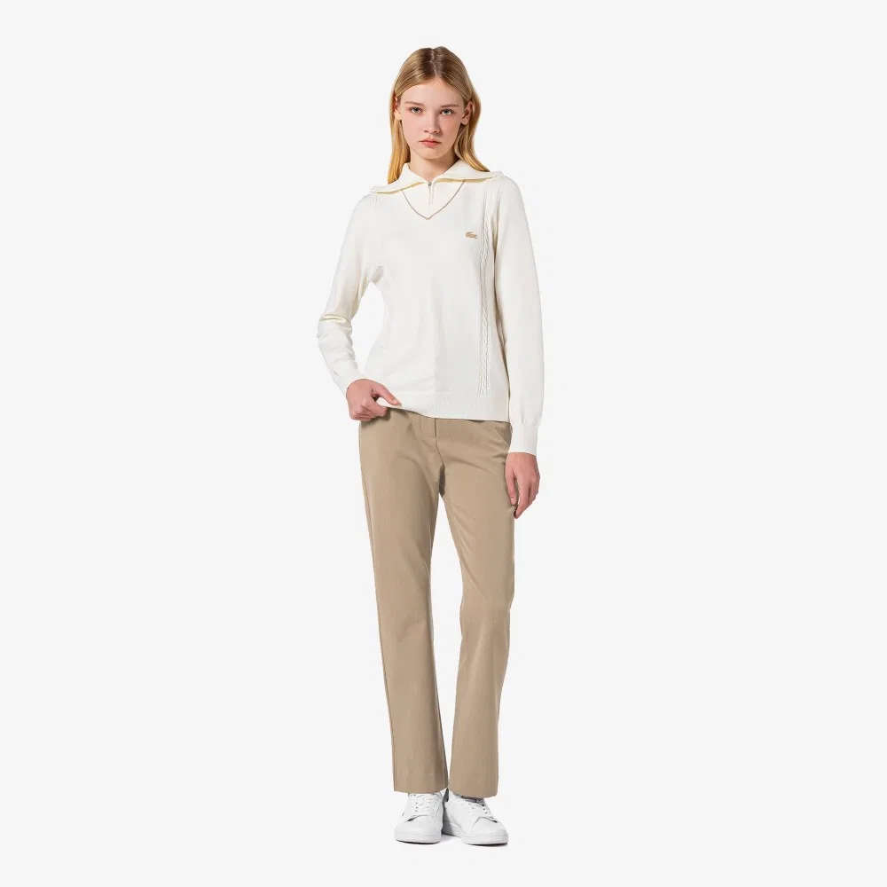 Брюки женские Lacoste Буткат, бежевые — фото 4