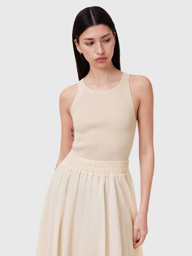 

Миди-платье zenia без рукавов AllSaints, цвет Almond White