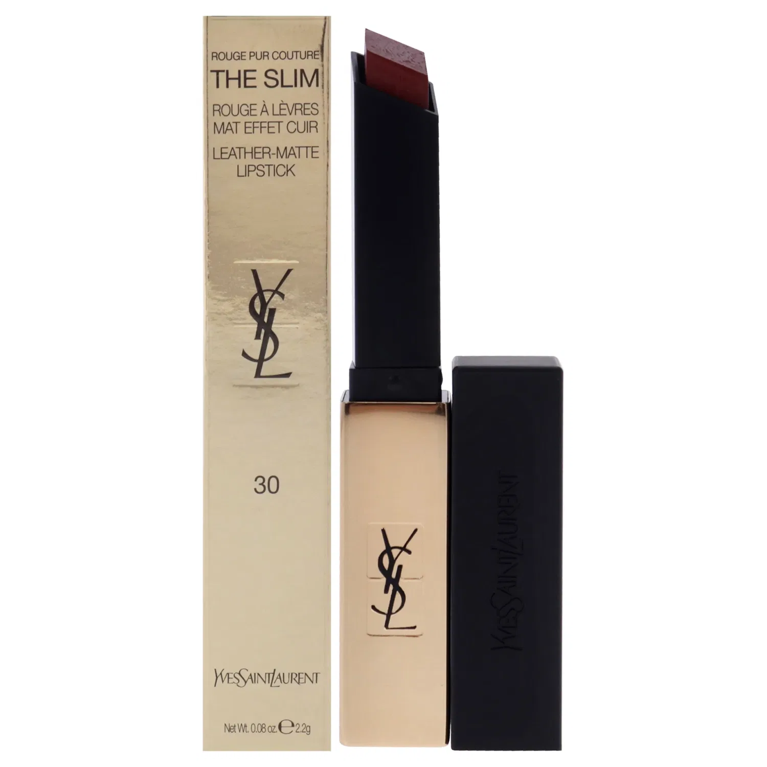 Матовая помада Rouge Pur Couture The Slim Matte Lipstick - 30 Nude Protest от Yves Saint Laurent для женщин - 0,08 унции, коричневый