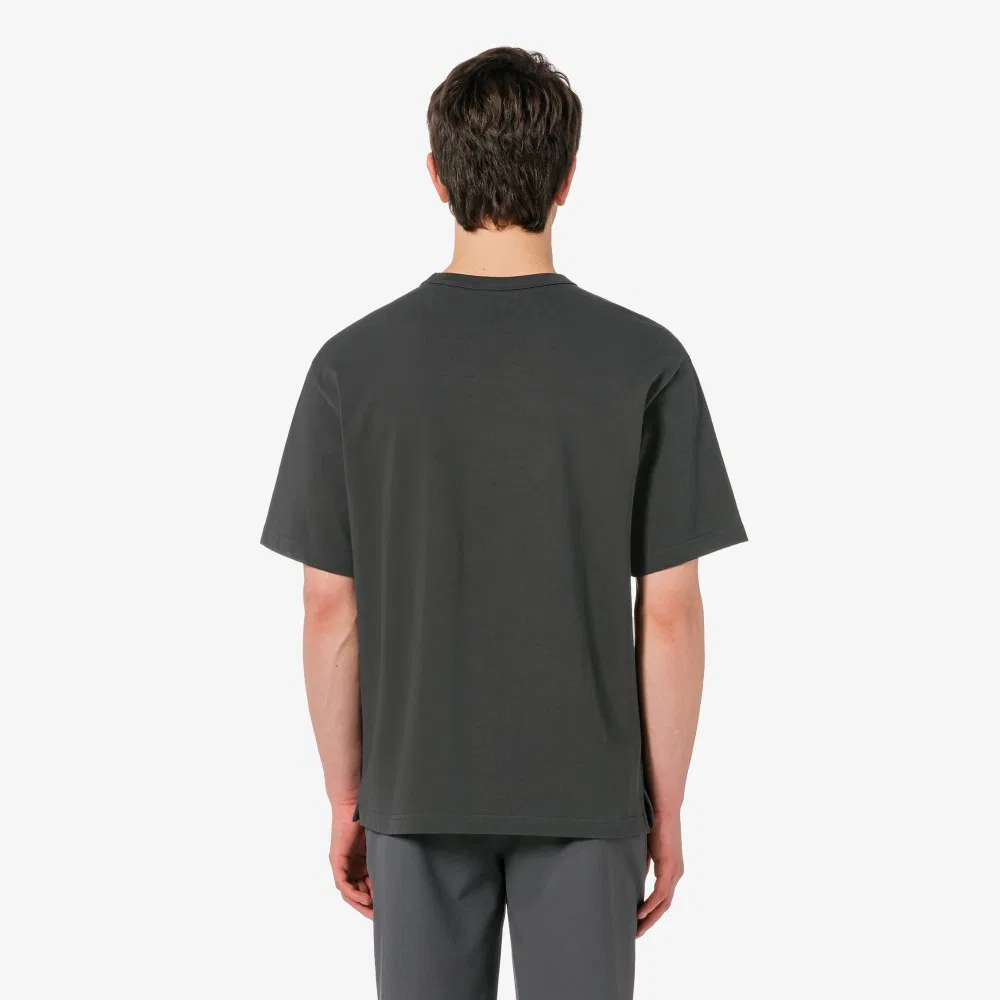 Мужская тёмно-серая футболка из плотного джерси от Lacoste — фото 3