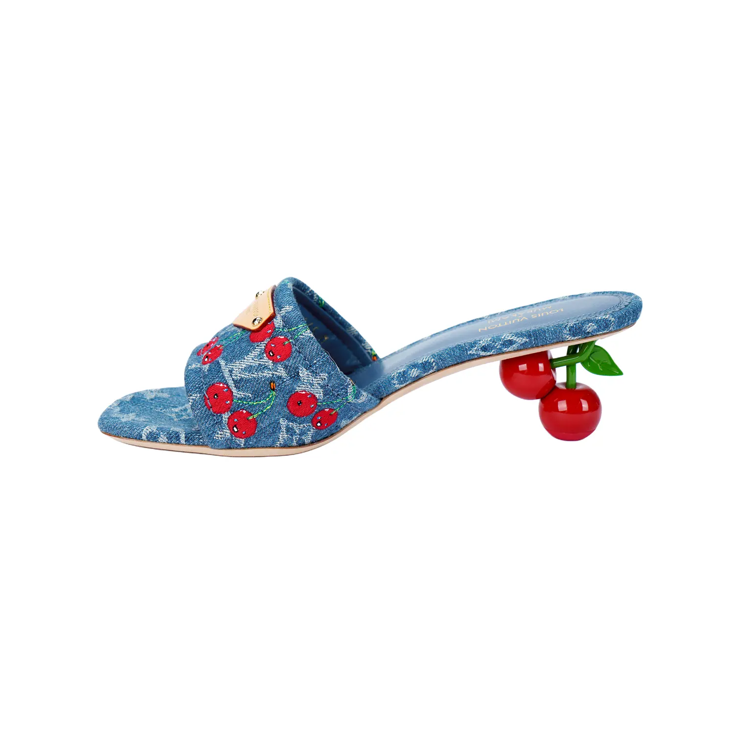 LOUIS VUITTON Тапочки-слайды Takashi Murakami x Lily, женские, синие, 5,5 см