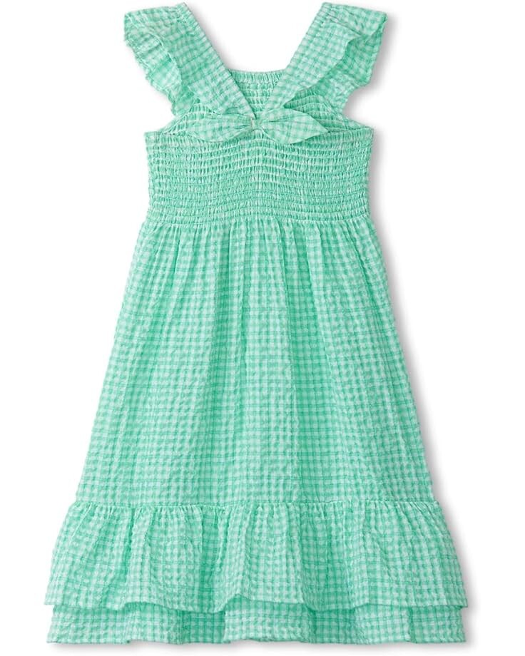 

Платье Hatley Kids Gingham Seersucker Smocked Dress, цвет Beveled Glass