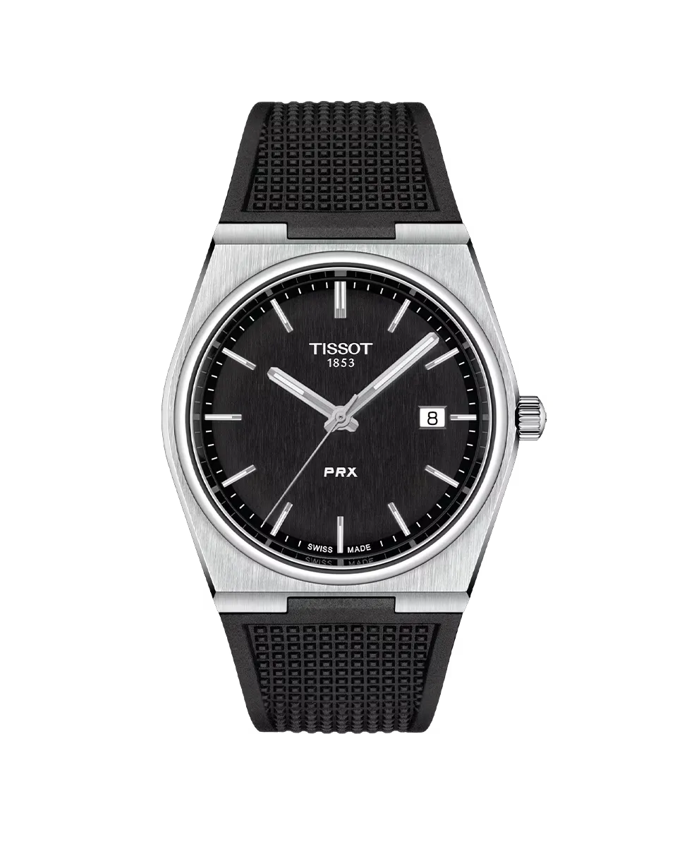 

Мужские часы коллекции PRX черный силиконовый ремешок Tissot, черный