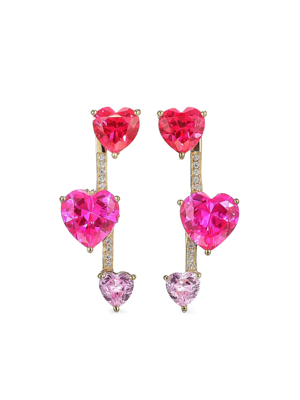 

Серьги Ruby Heart Pendulum из вермея Anabela Chan, золотой