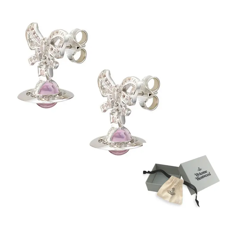 

Vivienne Westwood Серьги женские серебристо-розовый шарик