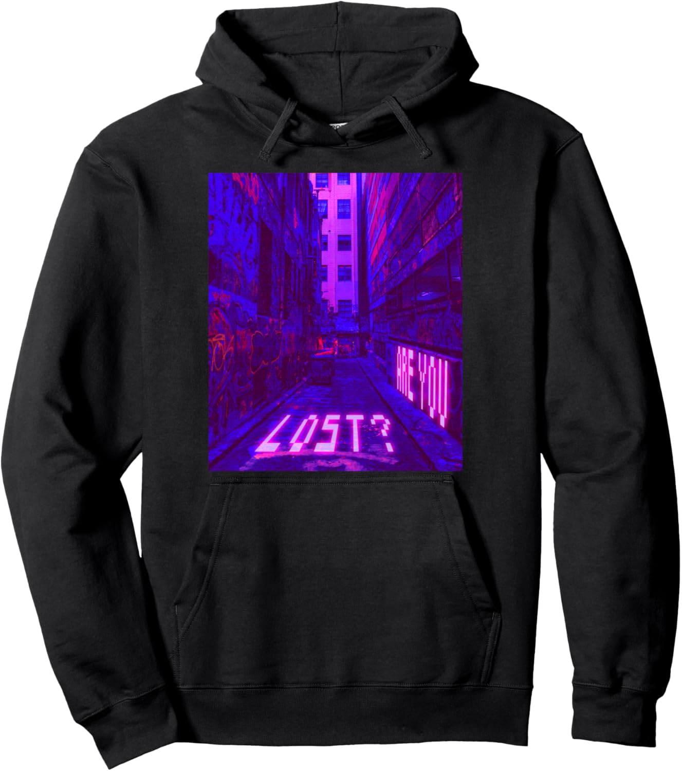 

Ты заблудился Худи Vaporwave Dead End Nippon Street 80S & 90S Aesthetic Vaporwave Designs, черный