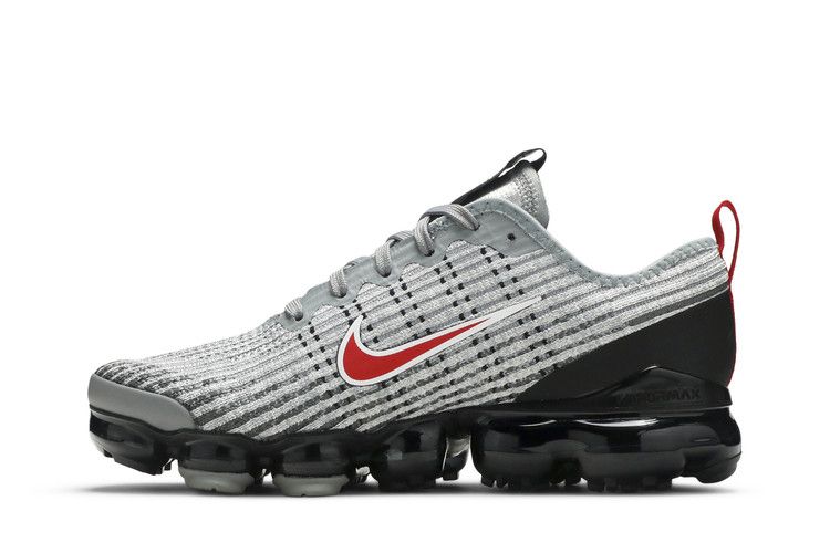 Кроссовки Nike Air VaporMax Flyknit 3 GS 'Particle Grey University Red', серый — фото 4