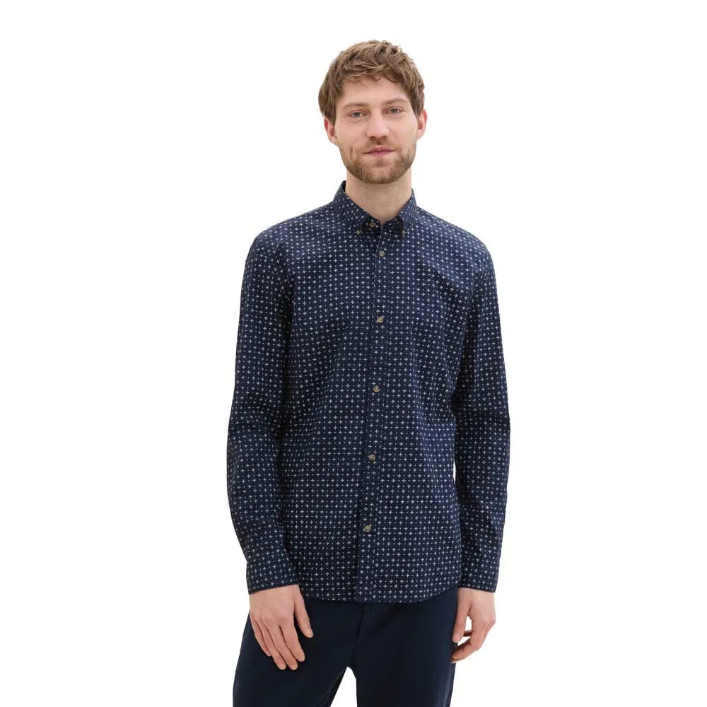 

Рубашка Tom Tailor Fitted Printed Poplin, синий