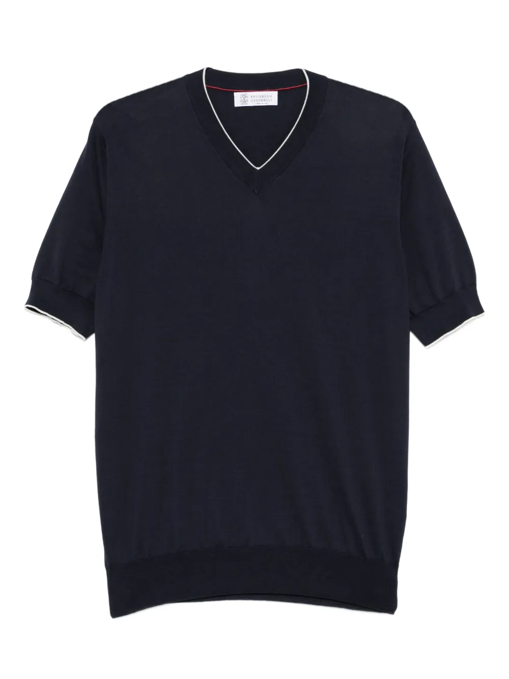 

Футболка с V-образным вырезом Brunello Cucinelli, синий