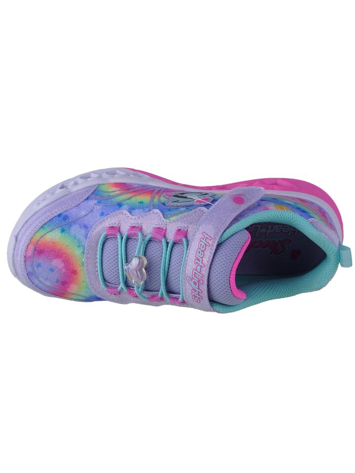 Кроссовки на шнуровке Skechers Flutter Heart Lights-Groovy Swirl, розовый — фото 3
