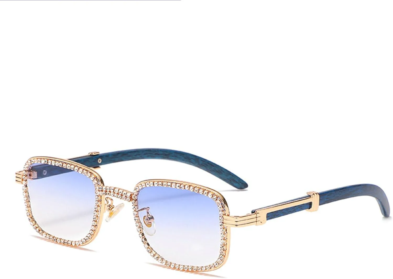 

Роскошные солнцезащитные очки со стразами для женщин, маленькие квадратные, с бриллиантами, солнцезащитные очки для мужчин в оправе под дерево, модные панк-очки mincl