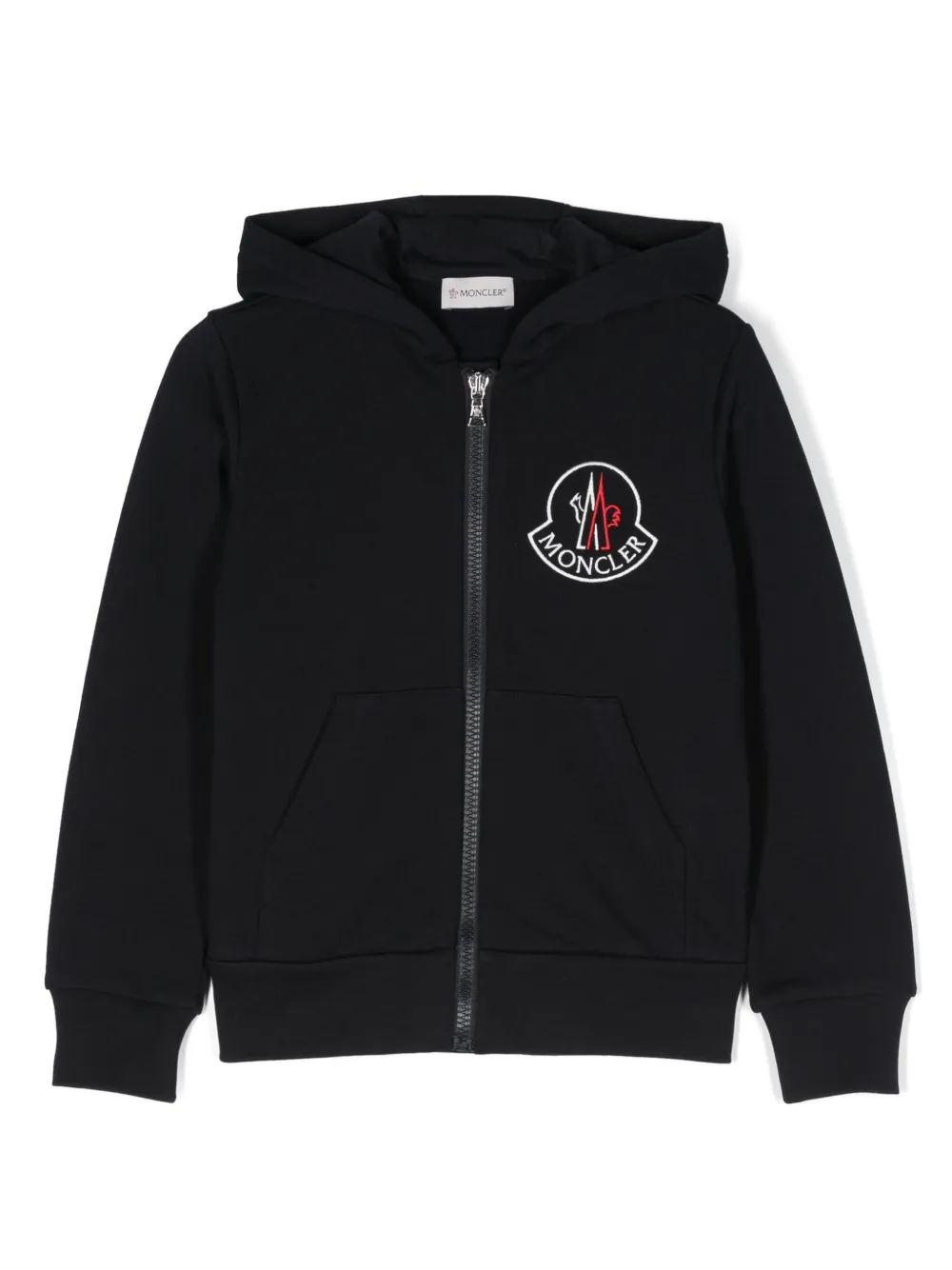 

Худи на молнии с нашивкой-логотипом Moncler Enfant, синий
