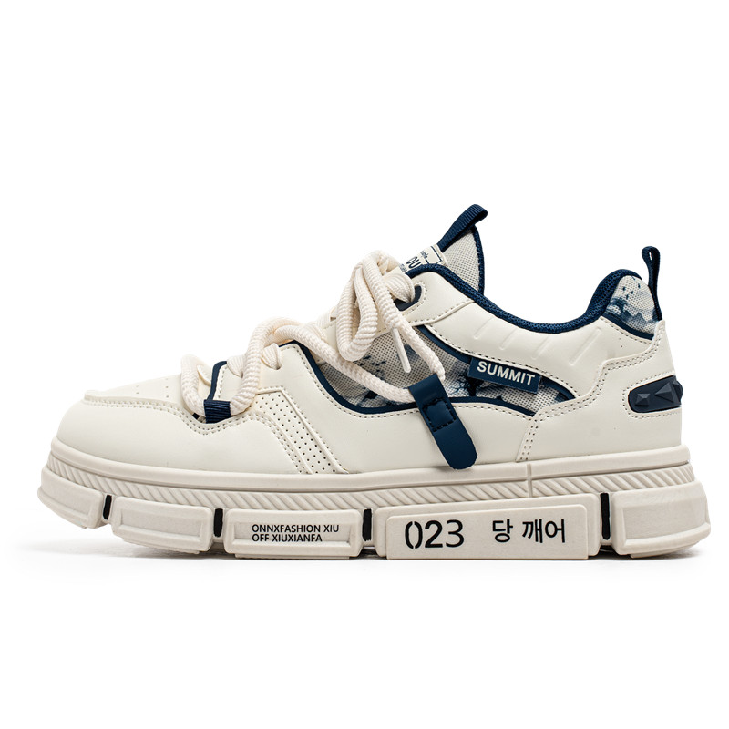 

PNKE Антискользящие и износостойкие легкие низкие скейтерские кроссовки мужские - бежево-голубые, цвет Beige Blue