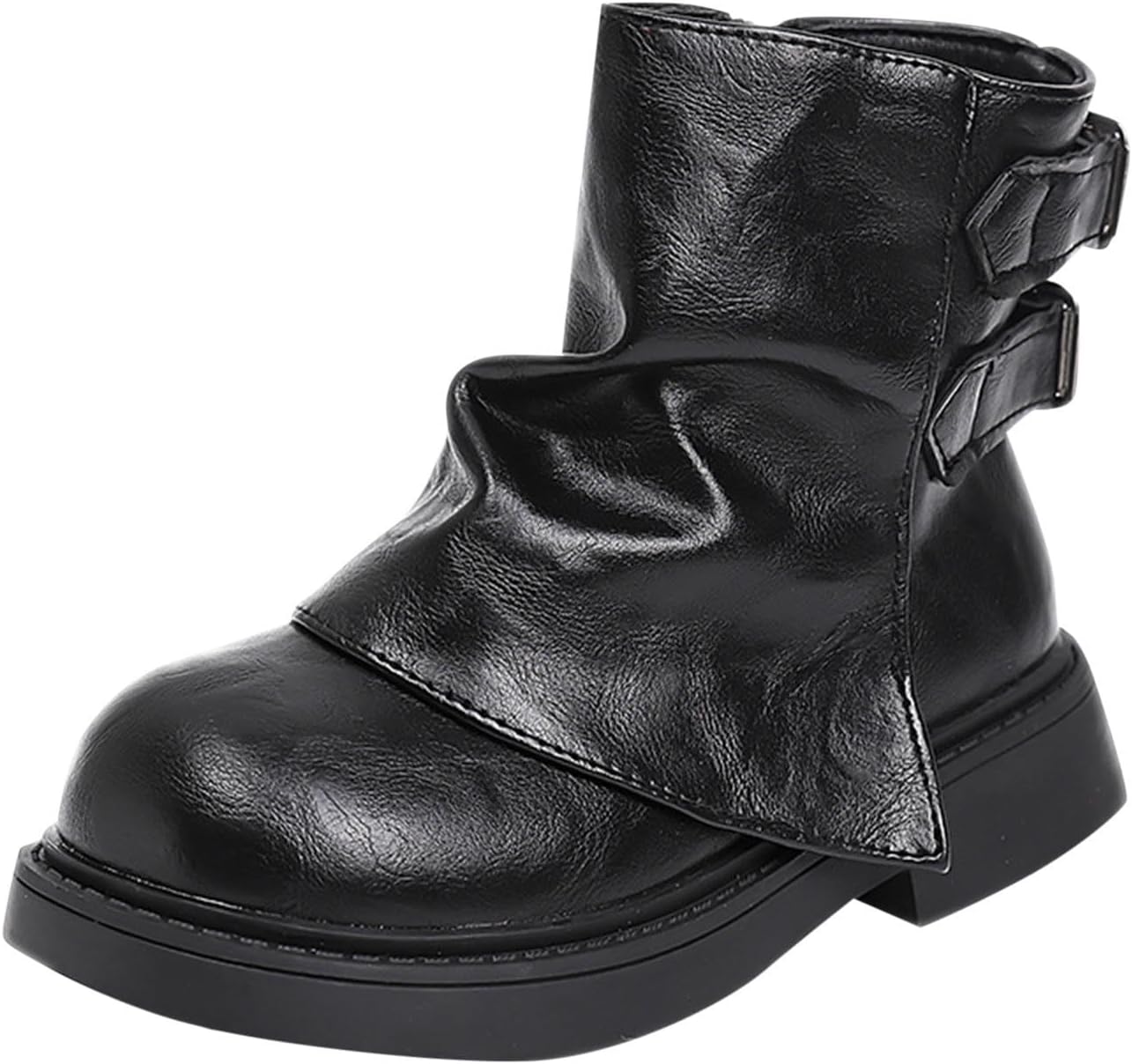 

Детские ботильоны для девочек из искусственной кожи с боковой молнией, ковбойские короткие сапожки для детей 3-11 лет Zzalalana, Black