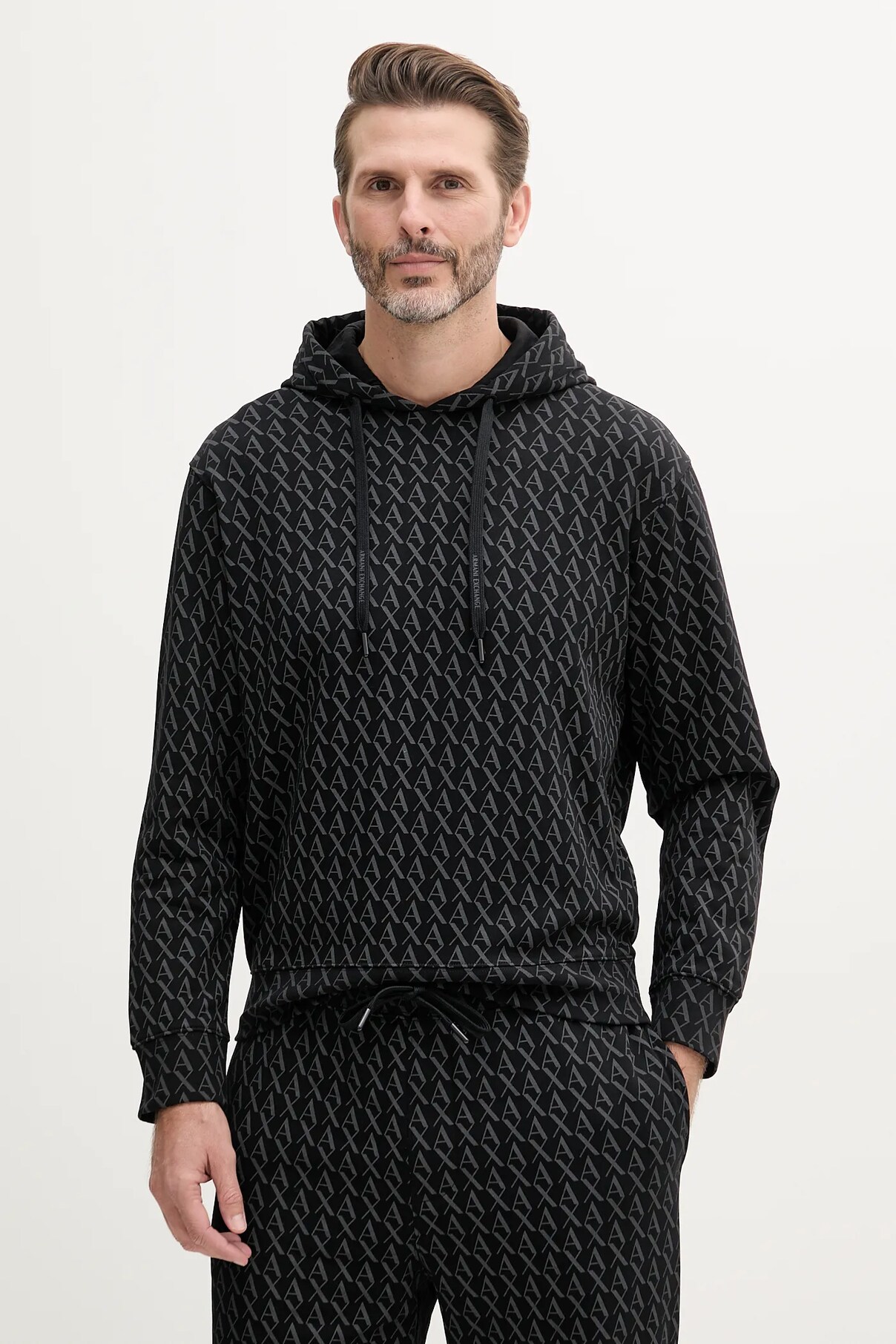 

Хлопковая толстовка Armani Exchange, черный