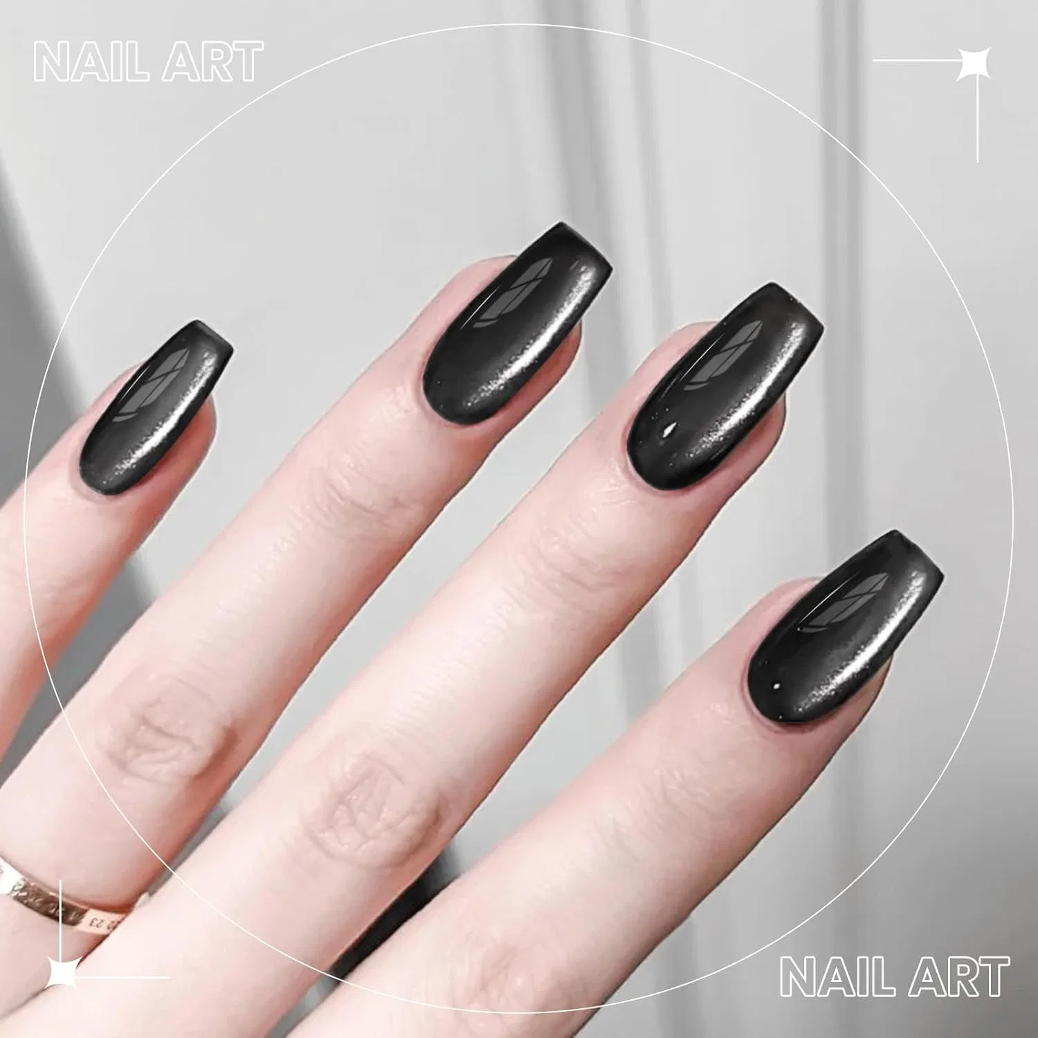 Магнитный гель-лак для ногтей «Кошачий глаз» от SUPWEE Supwee, Black-032 — фото 3
