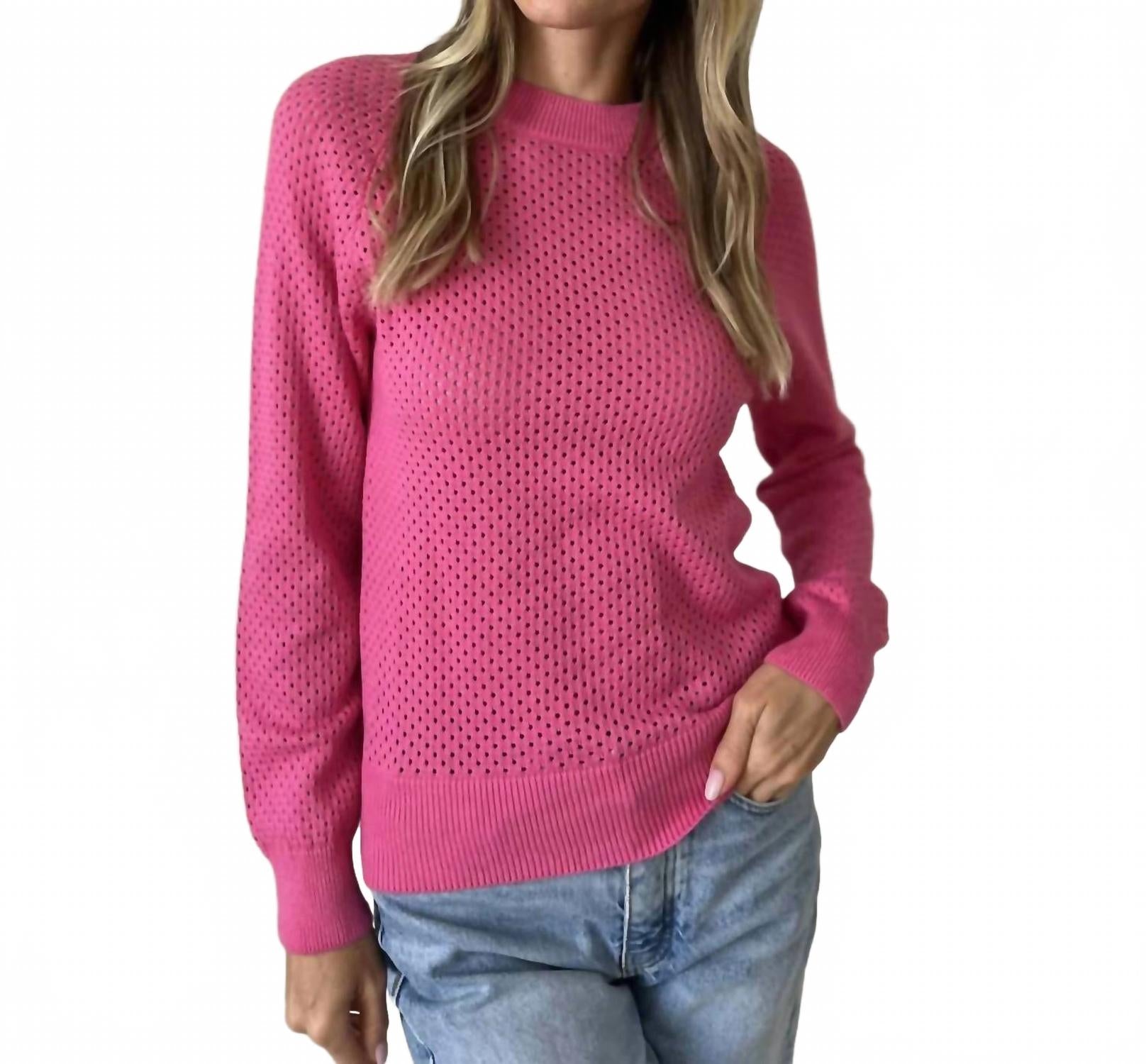 

SIX/FIFTY Вязаный свитер August ярко-розового цвета