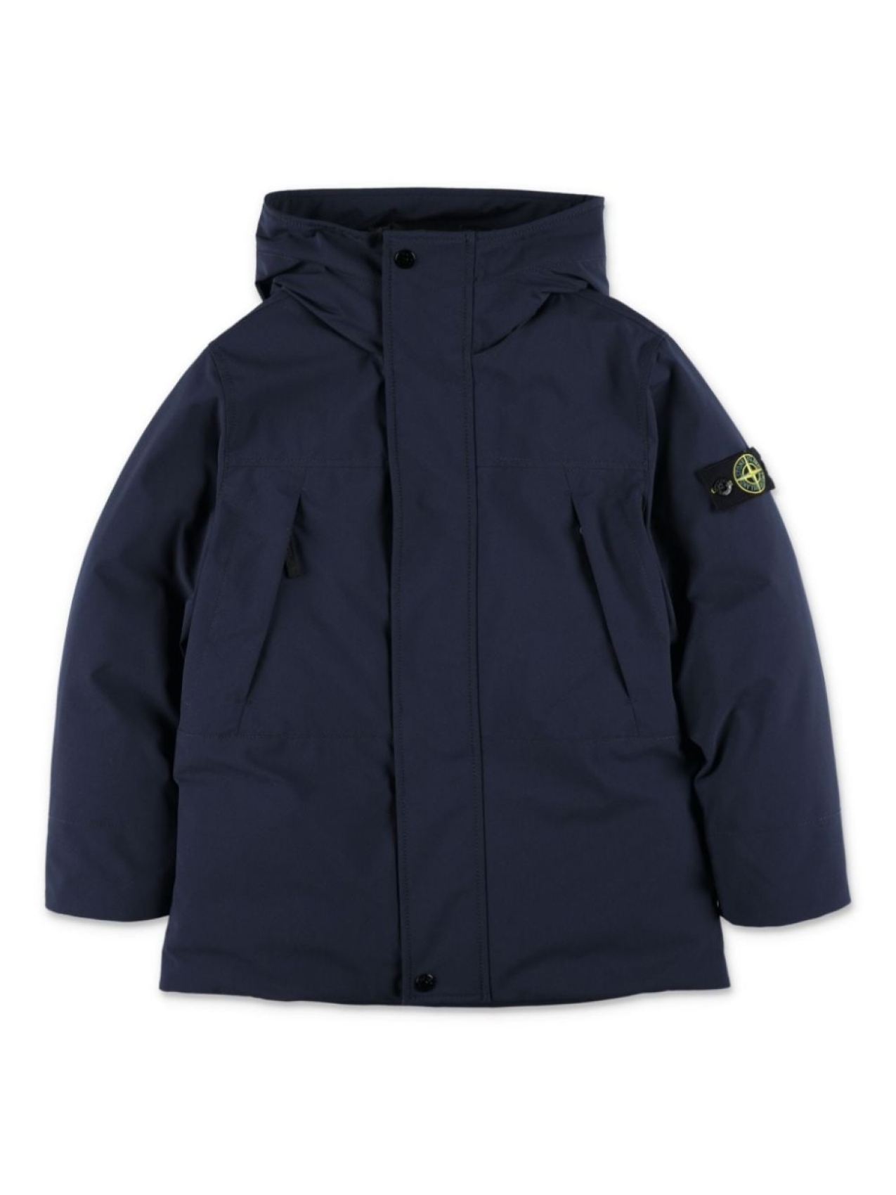 

Stone Island Junior парка с капюшоном и значком компаса, синий