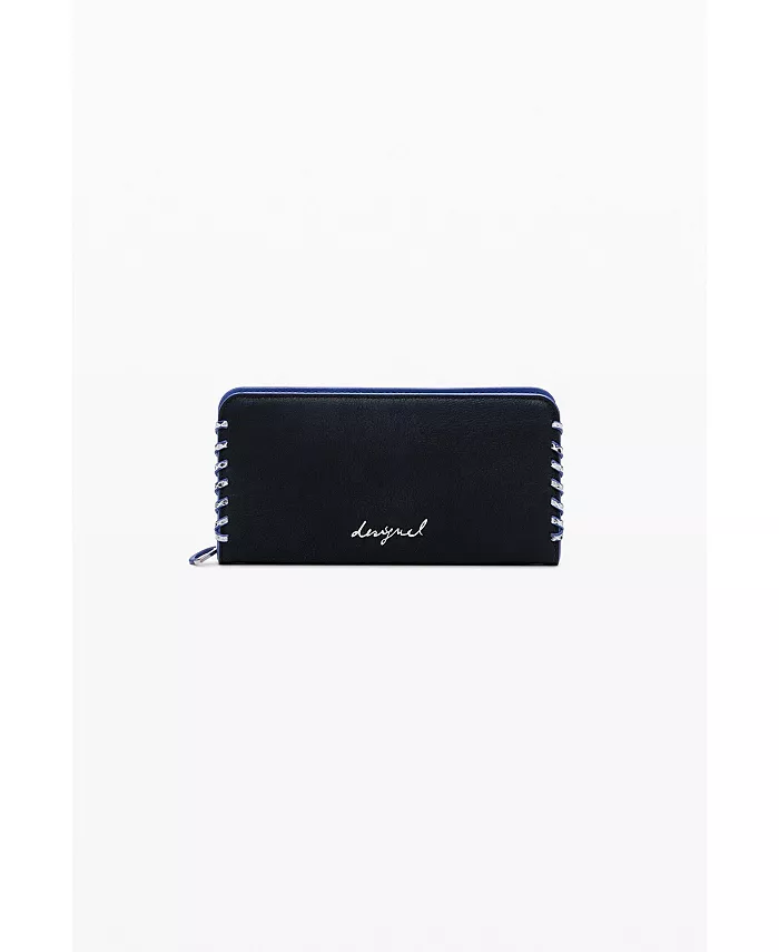 

Большой женский кошелек с боковыми швами Desigual, черный