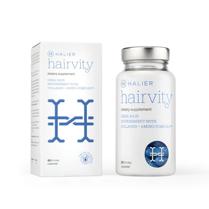 

HAIRVITY Витамины и минералы для волос для женщин Аминокислоты в высокой дозе для роста волос Добавка для ухода за волосами Мультивитаминные таблетки Питание и лечение волос 60 капсул Halier