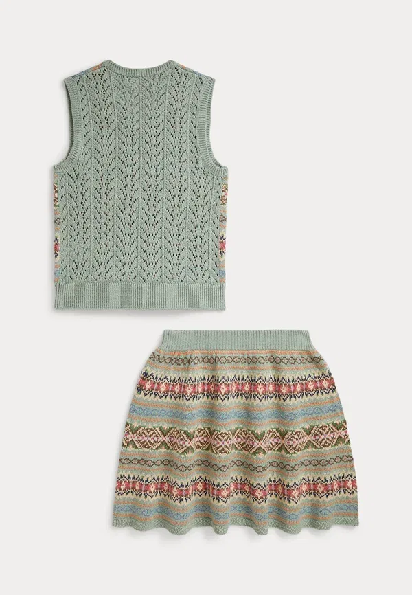 Детский комплект из жилета и юбки Polo Ralph Lauren, fairisle multi — фото 2