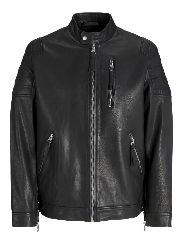 

Кожаная куртка Jack & Jones, черный