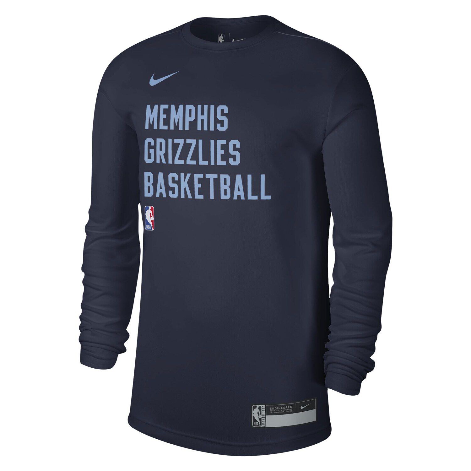 Темно-синяя футболка унисекс Memphis Grizzlies 2023/24 Legend для тренировок на корте с длинными рукавами Nike — фото 2