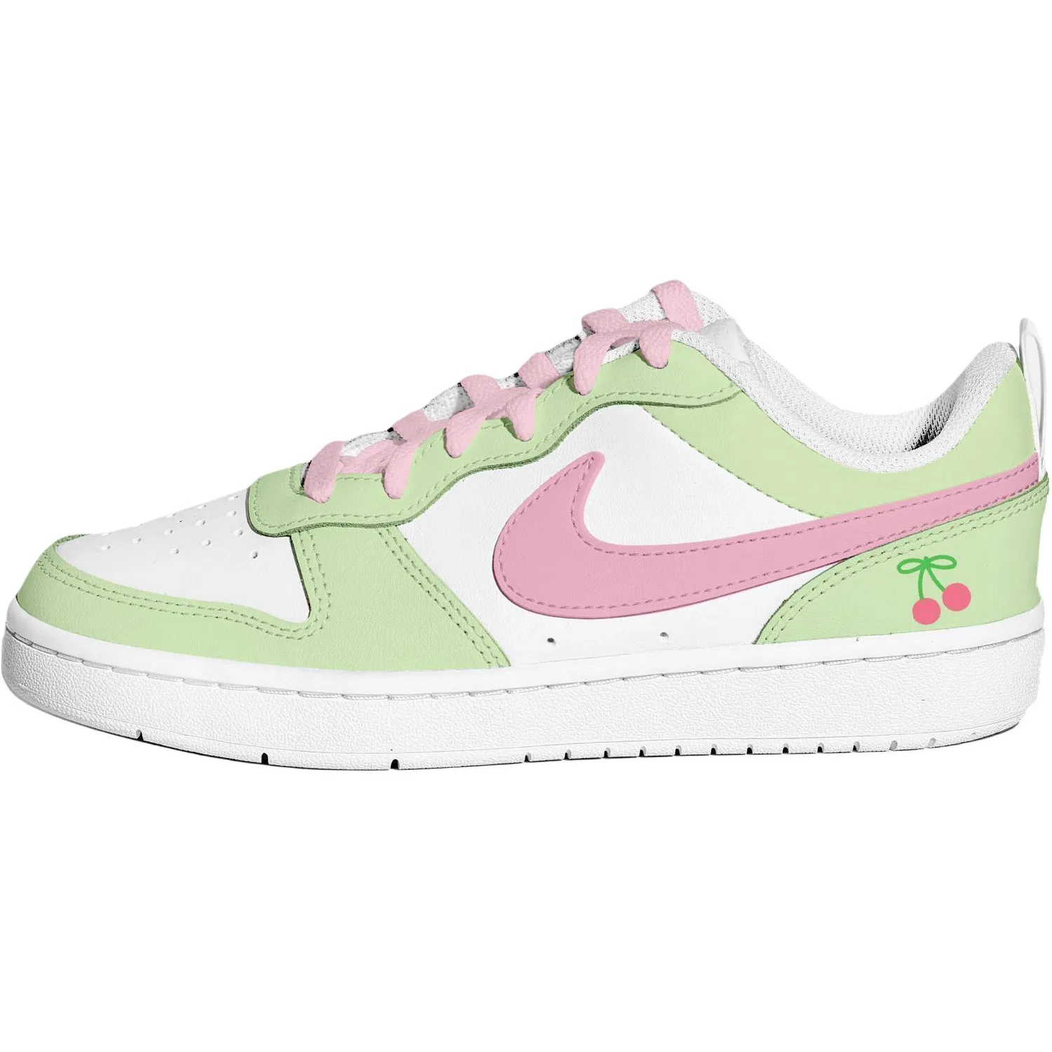 Кроссовки для скейтбординга Court Borough Leather Abrasion Resistant Breathable Low top Kids' Skateboarding Shoes Green Teenagers Nike