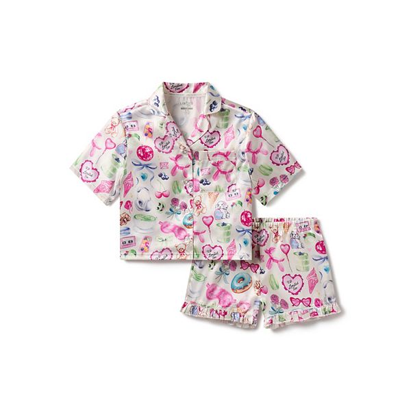 

Детская пижама с воротником-стойкой и шортами Limited Too, Multi Collection Print