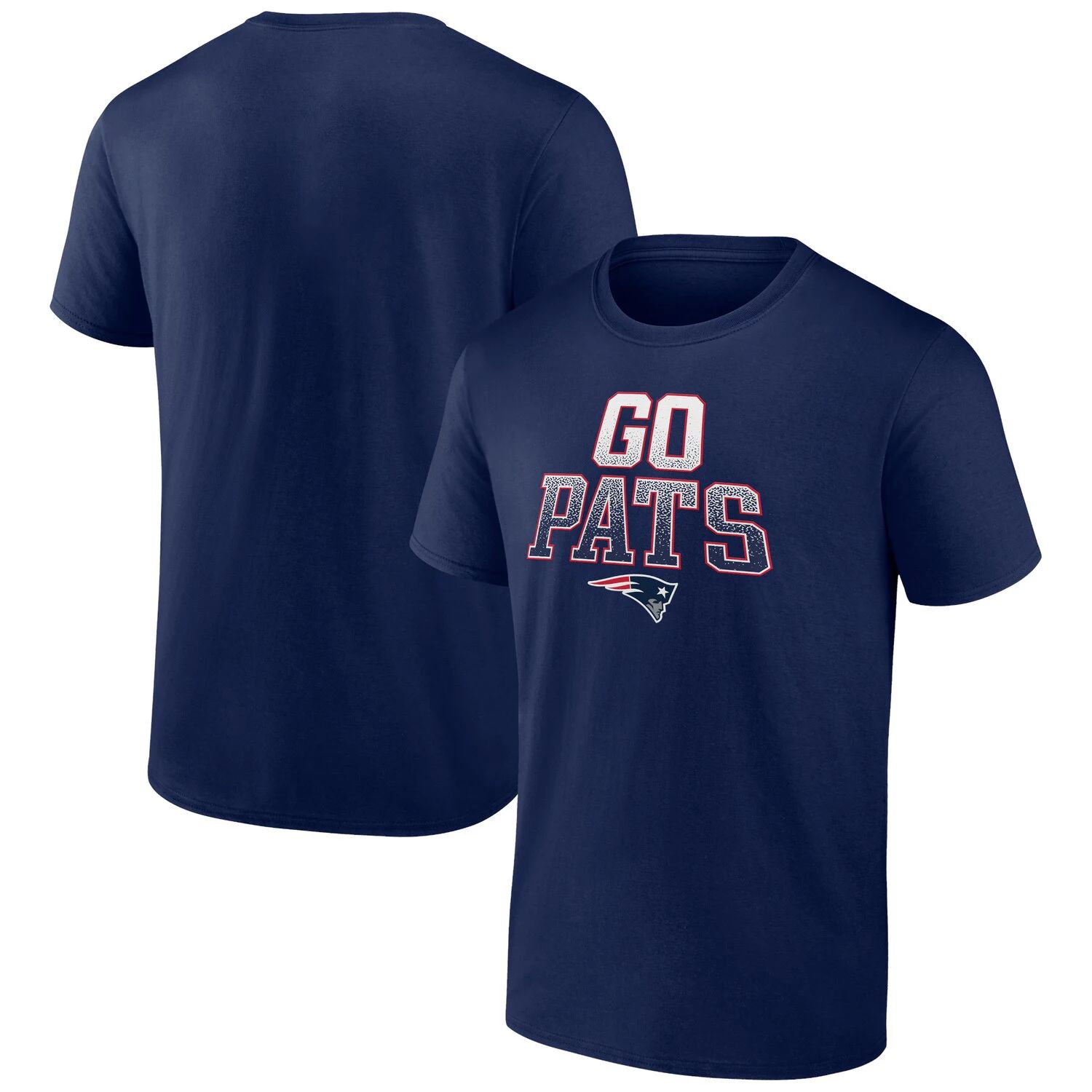 

Мужская брендовая темно-синяя футболка New England Patriots Big & Tall Go Pats Statement Fanatics, Синий, Мужская брендовая темно-синяя футболка New England Patriots Big & Tall Go Pats Statement Fanatics