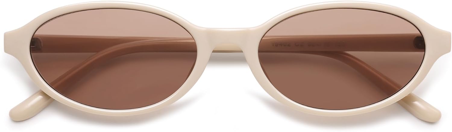 

Ретро-солнцезащитные очки в форме «кошачий глаз» овальной формы для женщин, в стиле 90-х, легкие, узкие, модные солнцезащитные очки AP3735 Appassal, C2 Off White/Light Brown